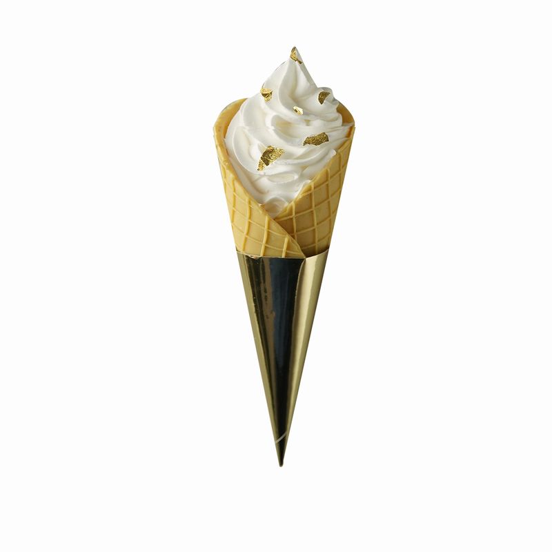 食品サンプル ソフトクリーム ワッフルコーン ゴールドのトッピング (Bタイプ)のサムネイル
