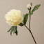 造花 ボタン つぼみ 葉付き シックなカラー 2本セット (ホワイト)