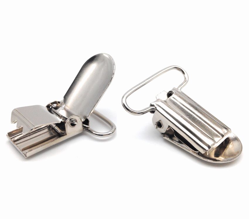 サスペンダークリップ くわえカン シンプル 金属製 2個セット (内径2.5cm, Aタイプ) 【送料無料】
