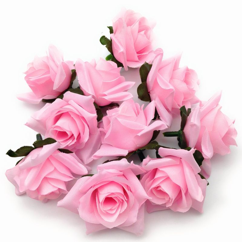 【50％（半額）オフクーポン配布中】造花 バラ 花のみ 5センチ 10個 (ピンク)のサムネイル