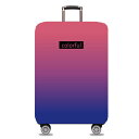 スーツケースカバー グラデーションカラー colorful (ピンク＆ブルー×Mサイズ)