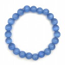 数珠 ブレスレット キャッツアイ 数珠 透明感のあるカラー (ブルー)