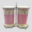 【訳あり】箸立て 2個一体型 パステルカラー 小花柄 陶器製 (ピンク)