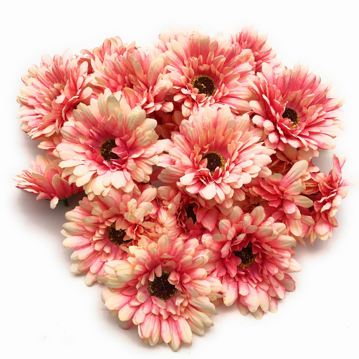 造花 ガーベラ 花のみ 10センチ 30個 (クリーム×ライトピンク)のサムネイル