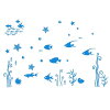 ウォールステッカーマリン風海の中熱帯魚水族館風(ブルー)