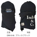 【在庫限りの特価】 インディアン 正規品取扱店 防寒 フルフェイス型 フェイスマスク WINVAL コットン ブラック/ブラック (シルバー色の刺繍ロゴ)フリーサイズ INDIAN OIM-6146