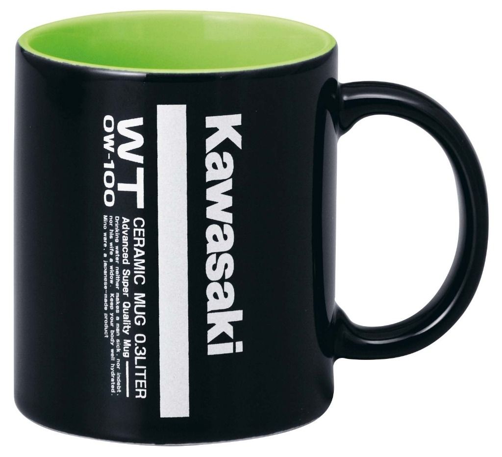【あす楽★当店に在庫有】KAWASAKI カワサキ 純正マグカップ オイル缶風 陶器製 (美濃焼) マグ ブラック-グリーン J7012-0029B
