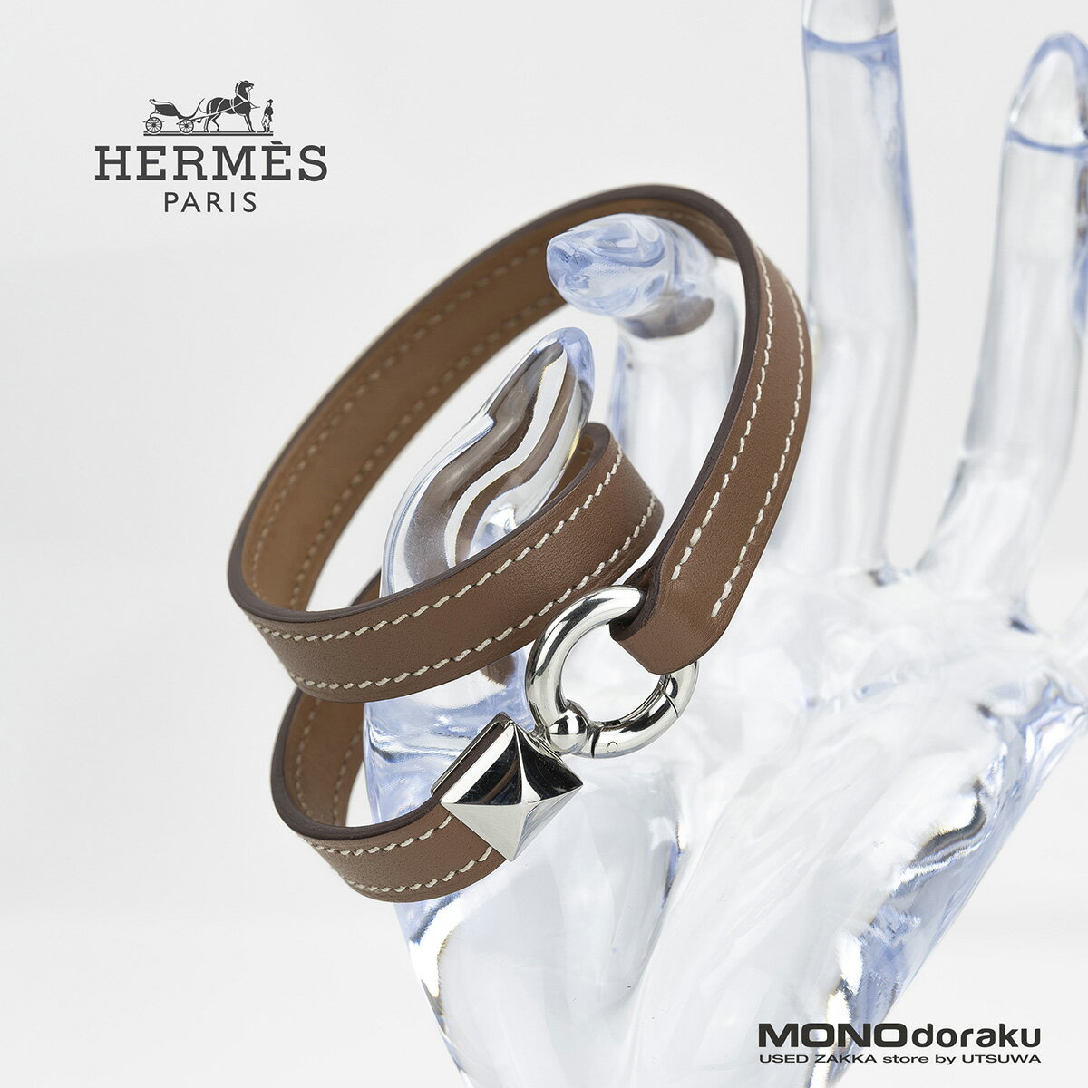 エルメス HERMES メドール XO ブレスレット スウィフトゴールド メタリック仕上げ W刻印 2024年製 T4 メンズアクセサリー 【中古】