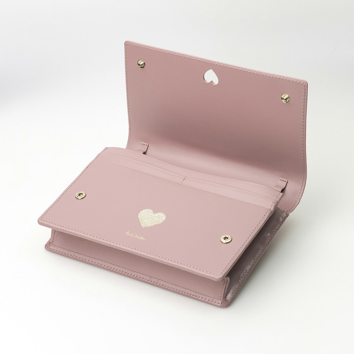 ポールスミス Paul Smith ショルダーウォレット 2WAY クラッチバッグ レザー ピンク グリッターハート ブランド財布 バッグ 【中古】