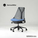 【中古】オフィスチェア ハーマンミラー Herman Miller セイルチェア アームレスモデル ブラック×スペースグレー×ブルー(2) OAチェア デスクチ...