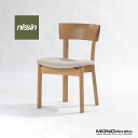 【中古】ダイニングチェア 日進木工 nissin オーク材(6) 無垢材 ナラ材 アームレスチェア ファブリック シンプル ナチュラルモダン 北欧デザイン 和モダン 飛騨高山 国産家具 ACTUS アクタス【中古ダイニングチェア】【中古家具】【USED家具】