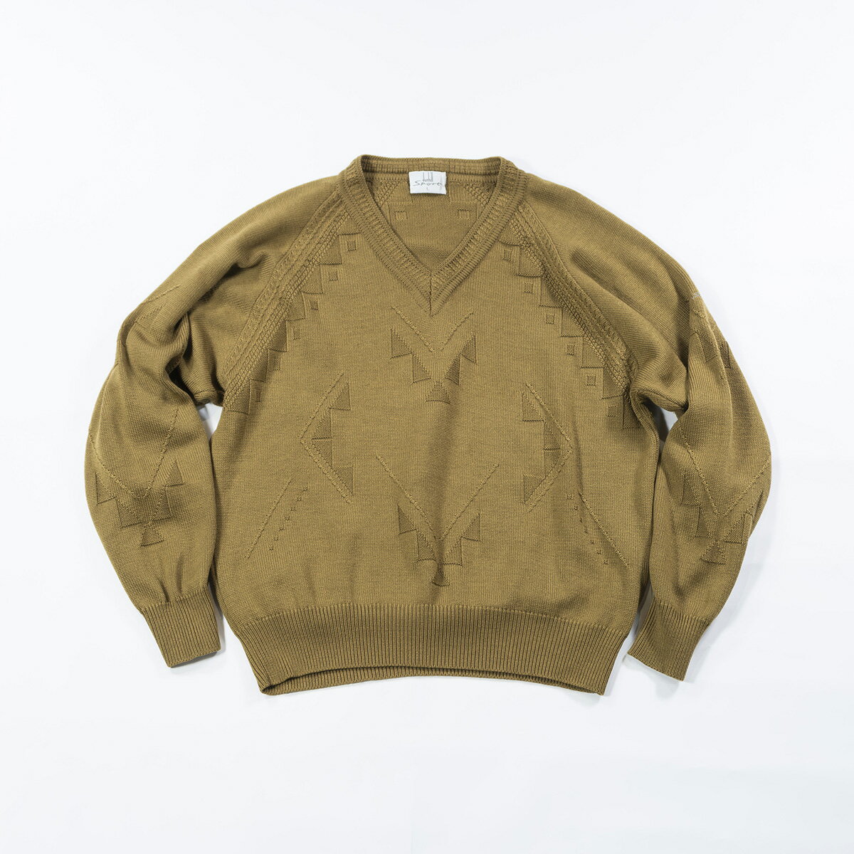 dunhill ダンヒル ニット マスタードカラー カシミヤ シルク混 セーター ラグランスリーブ メンズファッション メンズトップス メンズニット ユニセックス【中古】【古着】【USED】
