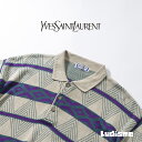 イブサンローラン Yves Saint Laurent ニットポロシャツ 半袖 幾何学 ボーダー 90s ヴィンテージ メンズファッション メンズトップス メンズポロシャツ メンズTシャツ ユニセックス レディースファッション【中古】【古着】【USED】(4)