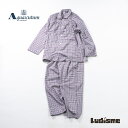 【中古】Aquascutum アクアスキュータム ◆未使用品◆ パジャマセットアップ チェック柄 フランネル素材 パープル メンズファッション メンズセットアッ...