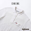 【中古】ディオール Christian Dior SPORTS ポロシャツ ワッフル編み サーマル生地 ワンポイント ニットリブ 刺繍ロゴ 半袖 90s レディースファッション レディーストップス【古着】【USED】