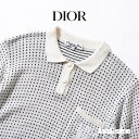 【中古】ディオール Christian Dior PRETA-PORTER ドットニットポロ ネイビー レーヨン混 刺繍ロゴ 半袖ニット ポロシャツ レディースファッション レディーストップス【古着】【USED】