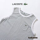 【古着】ラコステ LACOSTEノースリーブタンクトップ ボーダー カーキグリーン Tシャツ キャミソール レディースファッション トップス【中古】【ブランド古着】【USED】