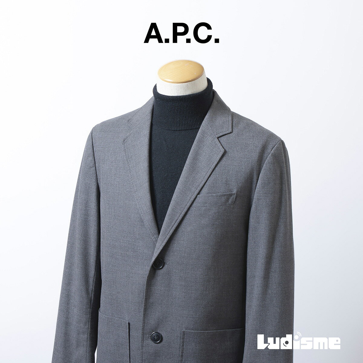 樂天商城 - 【古着】アーペーセー A.P.C テーラードジャケット グレー S メンズ パッチポケット 2B アウター カジュアルジャケット ミニマル【中古】【ブランド古着】【USED】