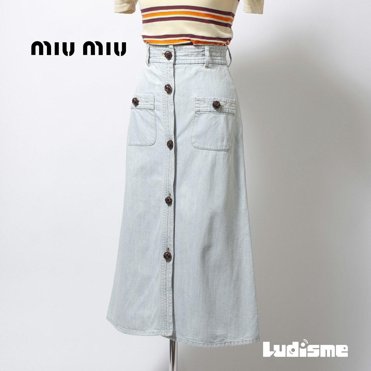 美品‼️miumiu ボタン付きデニムロングスカート 38 楽天市場】ミュウミュウ デニム スカートの通販