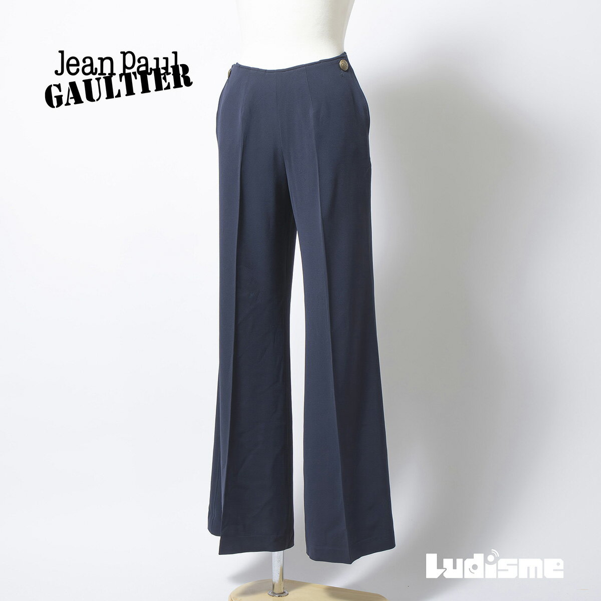 Rakuten - 【古着】ジャンポールゴルチエ Jean Paul Gaultier CLASSIQUE セーラーパンツ ネイビー レディース 40 ボトムス フレアパンツ スラックスセンタープレス マリンボタン モード 美脚 美シルエット USED【中古】【ブランド古着】【USED】