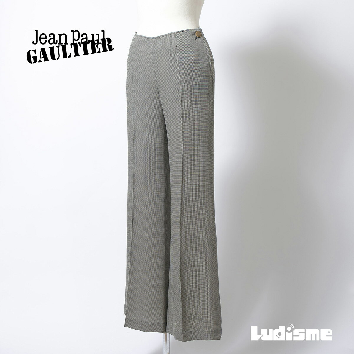 樂天商城 - 【古着】ジャンポールゴルチエ Jean Paul Gaultier FEMME セーラーパンツ 千鳥格子 チェック レディース 40 ボトムス フレアパンツ スラックスセンタープレス マリンボタン モード 美脚 美シルエット USED【中古】【ブランド古着】【USED】