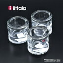 【訳あり】iittala/イッタラ×Marimekko/マリメッコ Kivi/キビ キャンドルホルダー Heikki Orvola/ヘイッキ・オルヴォラ クリア...