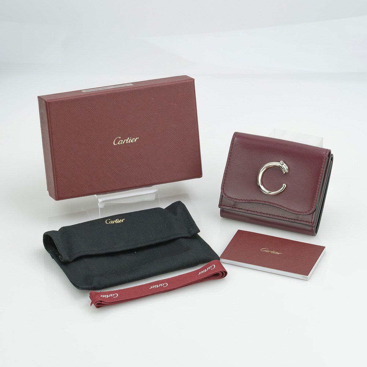 【美品・箱付】カルティエ Cartier パンテール ドゥ カルティエ 三つ折り財布 チェ...