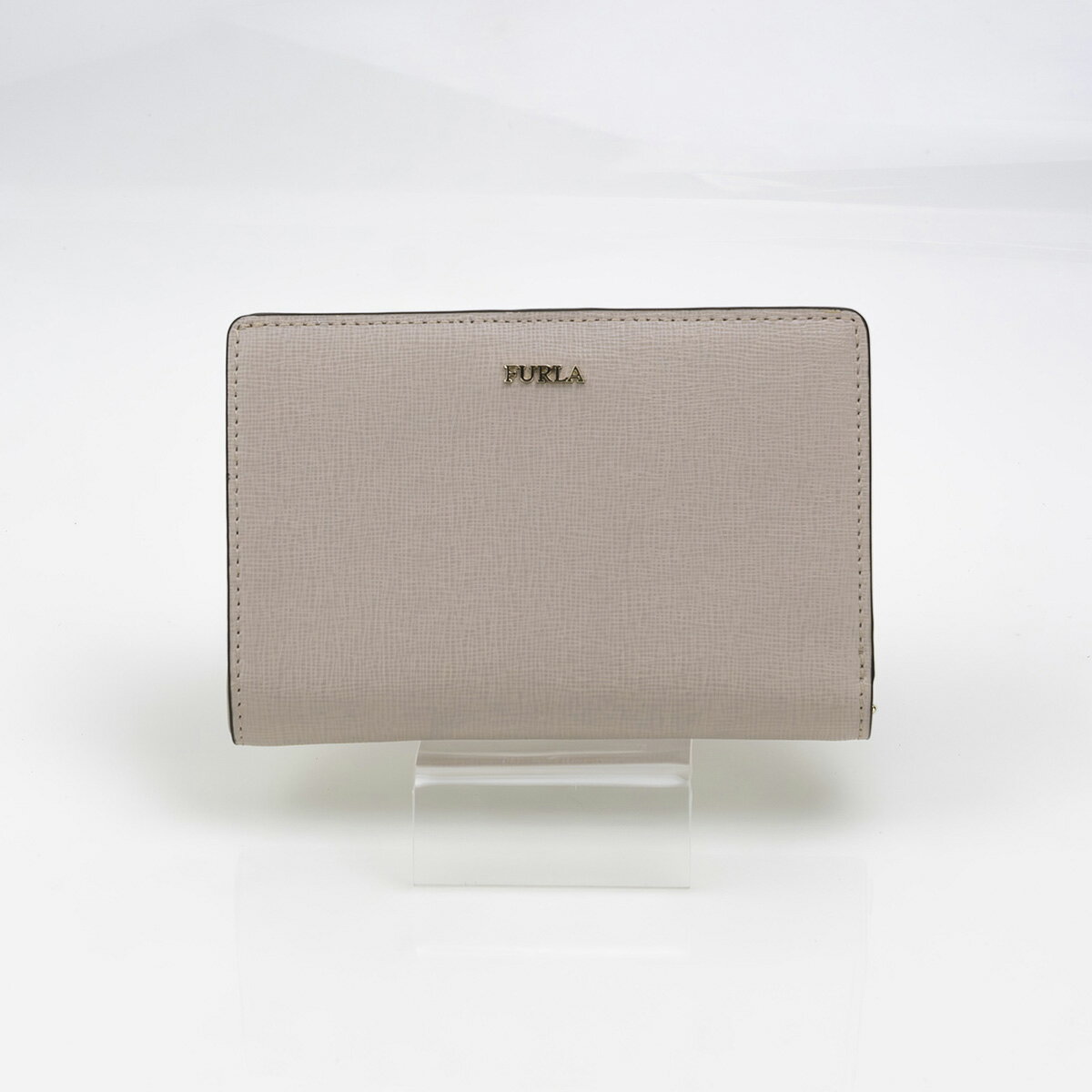 【箱・保存袋付】フルラ FURLA バビロン 二つ折り 財布 ダリアベージュ サフィアーノレザー ロゴプレート レディース コンパクトウォレット ブランド 財布 【中古】