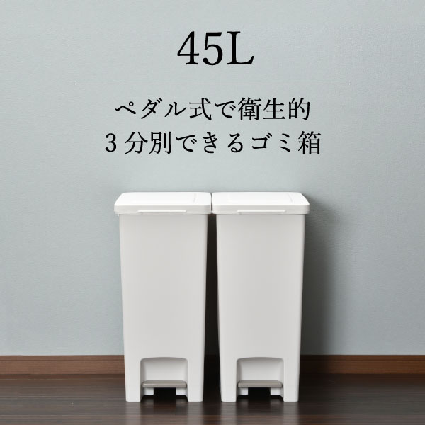 ゴミ箱 45リットル 45l スリム おしゃれ 分別 キッチン ダストボックス 臭わない ふた付き リビング 袋が見えない ペ…