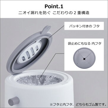 ゴミ箱 おしゃれ ふた付き 密封 臭わない おむつ用ごミ箱 生ゴミ処理 生ごみ 密閉ダストボックス 出産祝い オムツ 介護用おむつ 45Lゴミ袋可 45リットルゴミ袋可 20L 20リットル プーポット キッチン スリム( ダイパーポット 密閉おむつペール ライクイット )