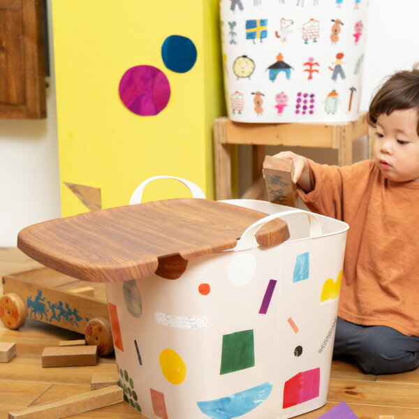 収納ボックス おしゃれ 木目調 トレイ 専用フタ ふた バケット baquet スタッキング 積み重ね おもちゃ箱 子ども部屋 洗濯カゴ 軽い 生活感隠す サイドテーブル インテリア雑貨 北欧 ギフト( stacksto, スタックストー onbaquet by mooq M オンバケット バイ ムーク M )
