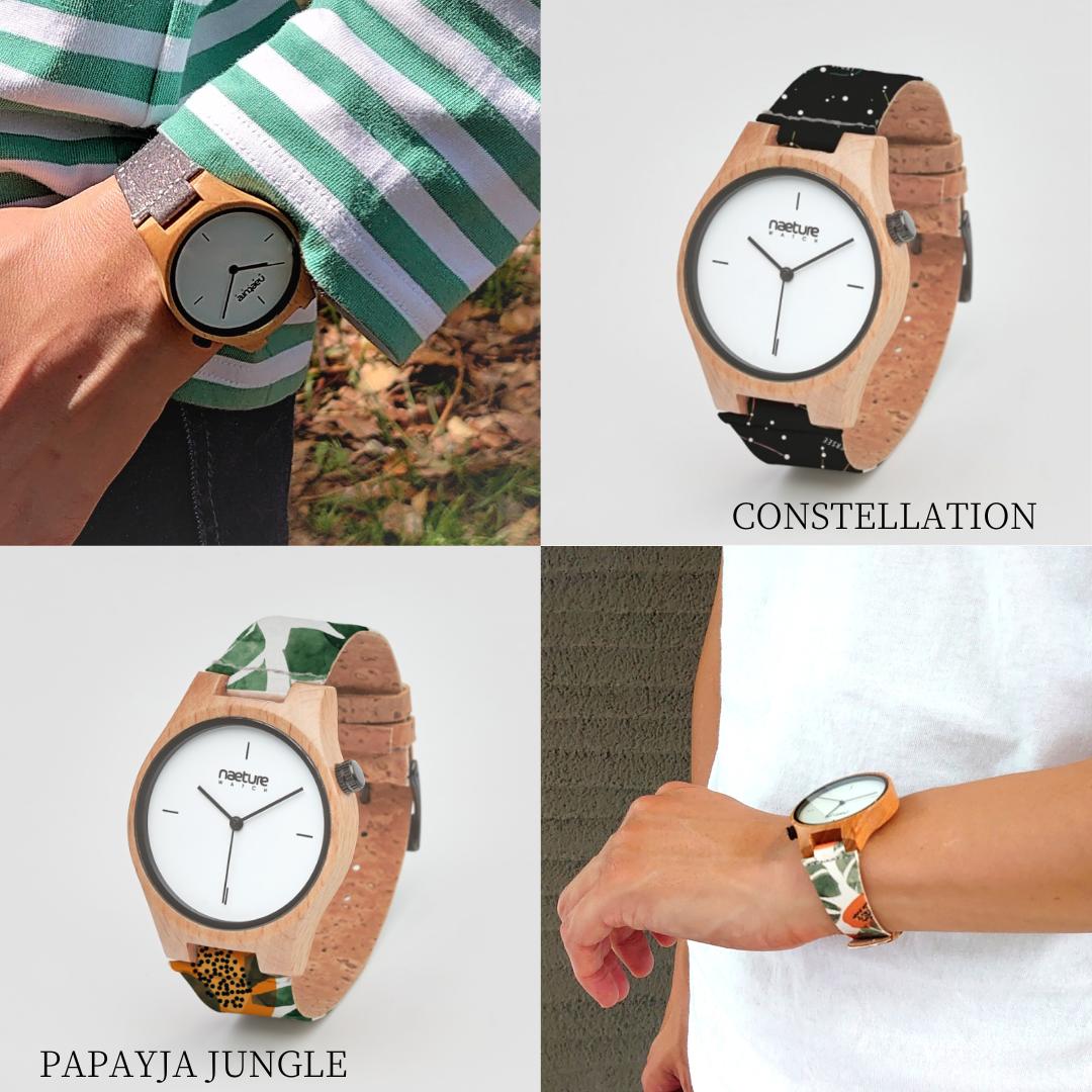 ＼大切な人に贈る ギフト／ ＼送料無料／ naeturewatch 木の腕時計 セイコー 木製 腕時計 おしゃれ 金属アレルギー レディース ペア コルク 木 木製腕時計 時計のベルト 洗えるベルト 付け替えベルト ドイツ製 日本製