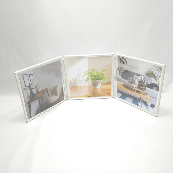 【フォトフレーム 21cm×21cm　3面】 ◆メール便無料◆ photostand　フォトパネル フォトフレーム 組立て..