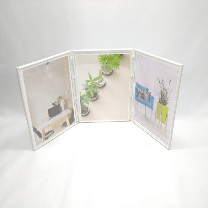 【フォトフレーム A4　3面 】 ◆メール便無料◆ photostand　フォトパネル フォトフレーム 組立てキット ..