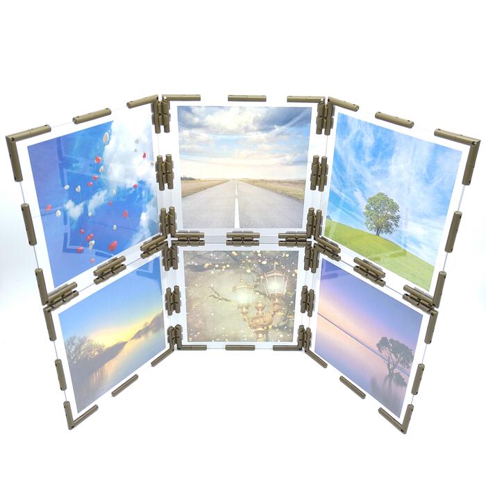 【フォトパネル 18cm×18cm　6パネル】 ◆メール便無料◆ photostand　フォトパネル フォトフレーム 組立..
