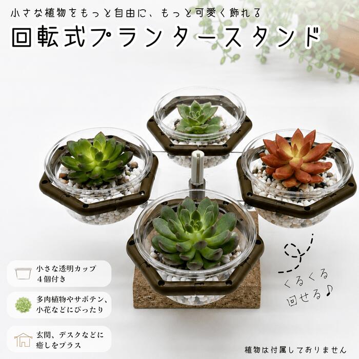 観葉植物 スピナー 回転式 ディスプレイ スタンド ニューノーマルブロック 多肉植物 サボテン ミニ 鉢 プランター 卓上 デスク 玄関 インテリア 雑貨 おしゃれ かわいい おもしろ ギフト プレゼント 飾り棚