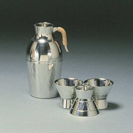 【桐箱入】大阪錫器　小酒器セットツチメダイヤ（足付）【盃3ヶ】【送料無料】※名入不可※【錫タンブラー錫製品ビールジョッキ名入れぐい呑みタンブラー錫器茶筒酒器】