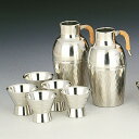 【桐箱入】大阪錫器 中酒器セットツチメダイヤ(足付)【盃5ヶ】【送料無料】※名入不可※【錫タンブラー 錫製品 ビールジョッキ ぐい呑み タンブラー 錫器 茶筒 ...