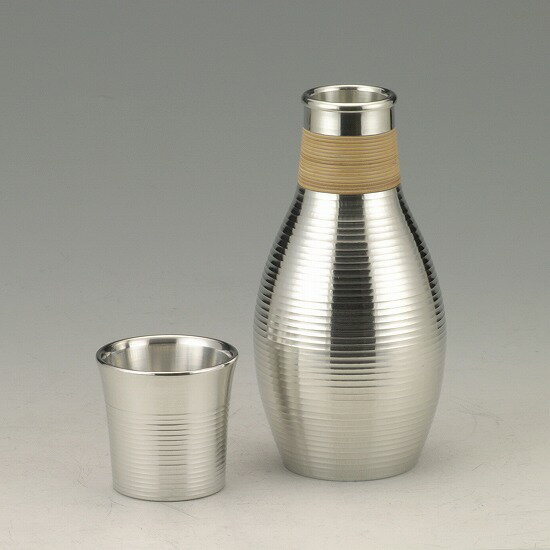 ★送料無料★【桐箱入】大阪錫器 晩酌セット千呂利・あずま形【210ml】ぐい呑・磨筋入り【45ml】※名入不可※【錫タンブラー 錫製品 錫器 酒器】//誕生日/...