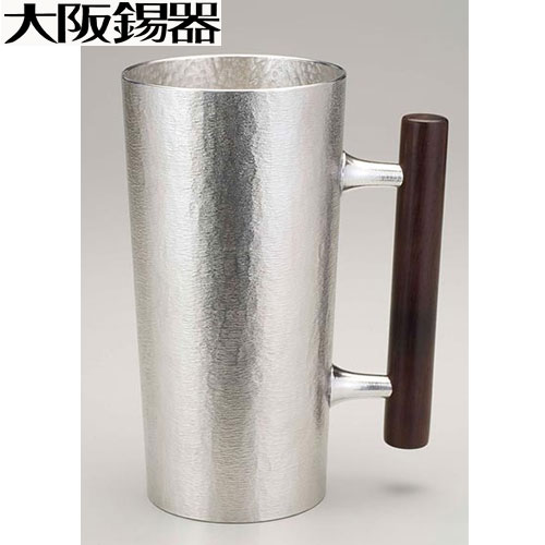 大阪錫器 名入れタンブラー 【桐箱入】大阪錫器　シルキージョッキ　スーパーロング【名入無料】【錫タンブラー 錫製品 ビールジョッキ 名入れ ぐい呑み タンブラー 錫器 茶筒