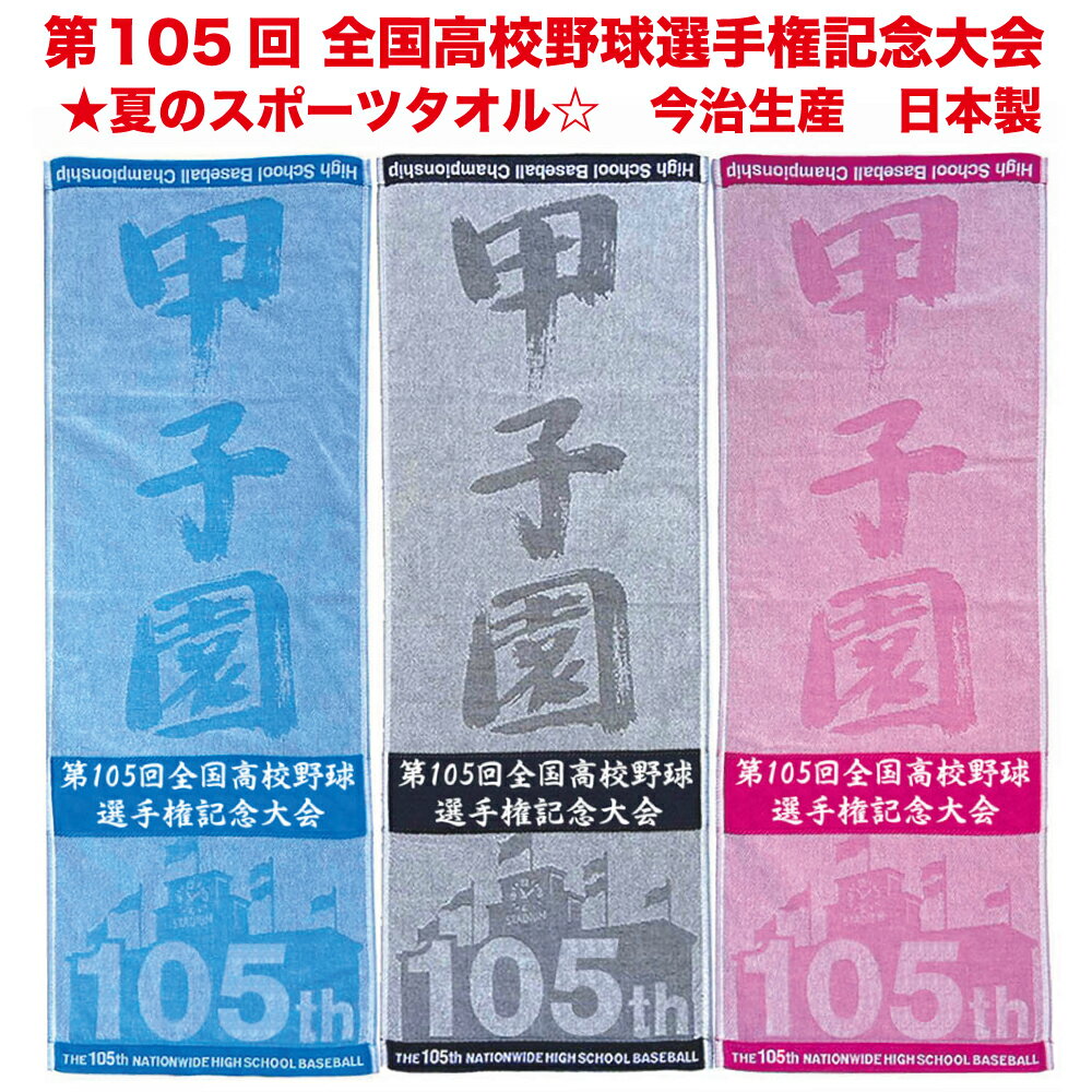 甲子園　第105回 全国高校野球選手権記念大会 ★夏のスポーツタオル☆　今治生産　日本製　大変貴重です　甲子園ハンドタオルプレゼント！　高校野球グッズ　記念タオル