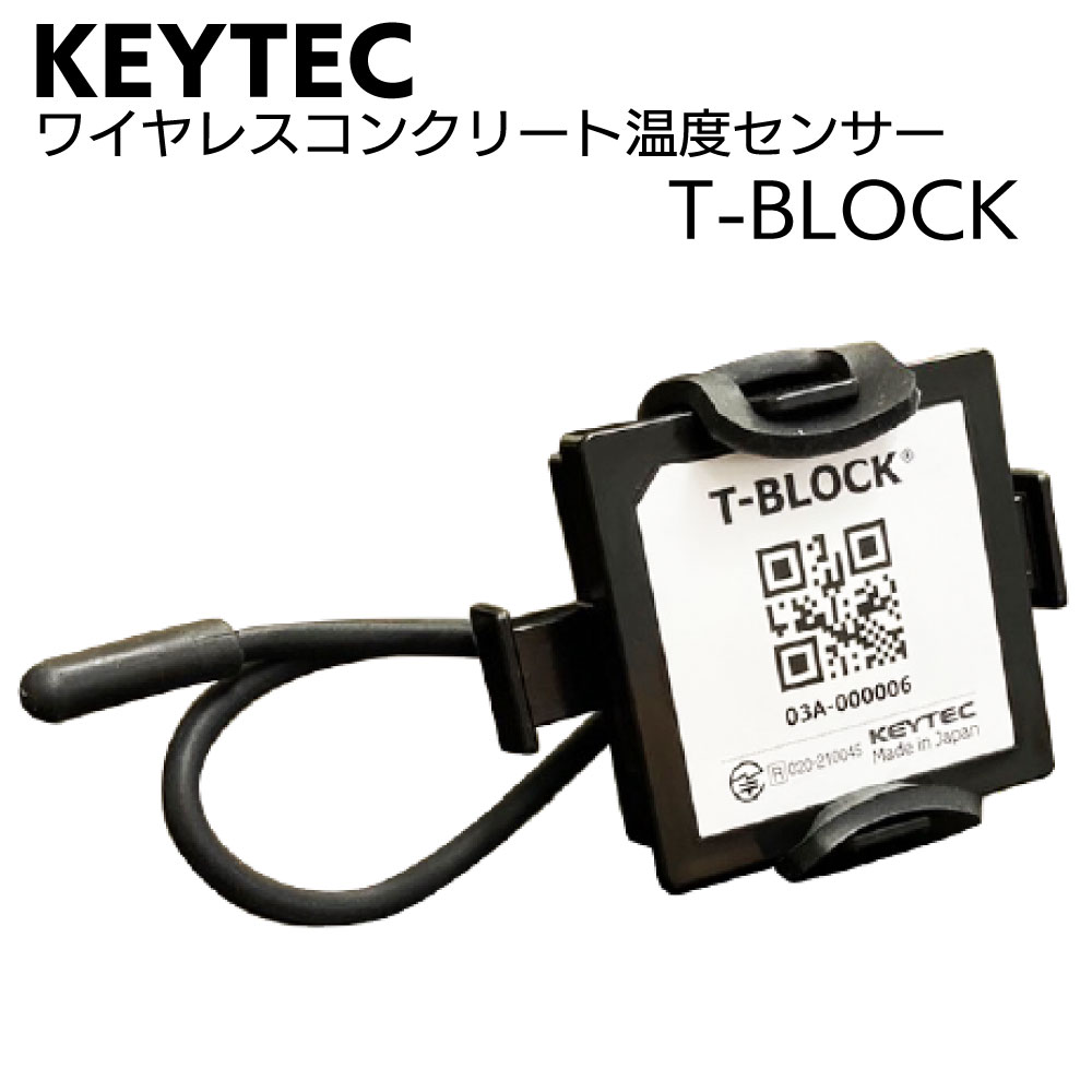 KEYTEC ワイヤレスコンクリート温度センサー T-BLOCK 30cmケーブル＜コンクリートの硬化 温度 養生状態測定＞【送料無料】