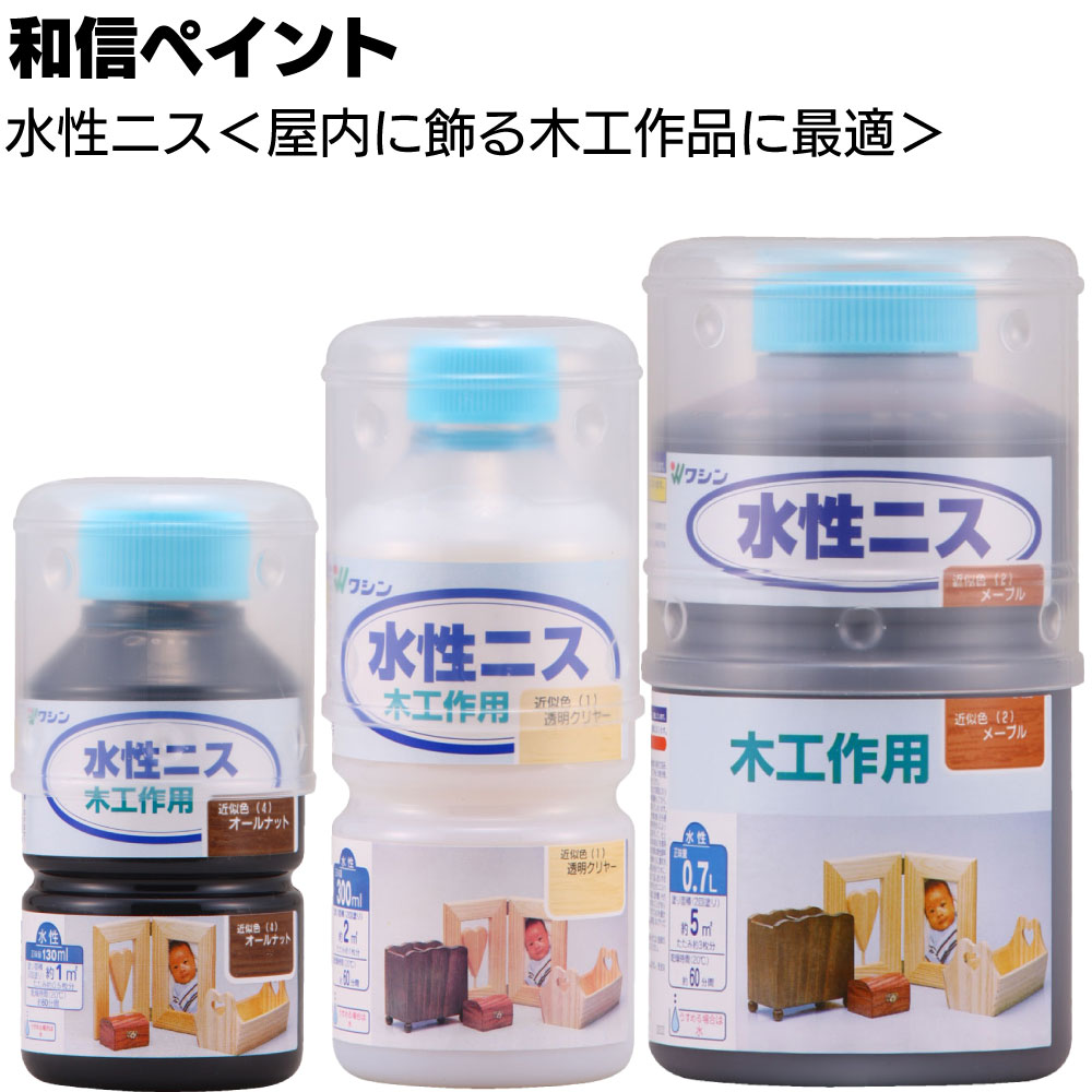 和信ペイント 水性ニス ＜水性アクリル系エマルション塗料 屋内に飾る木工作品に最適 ＞【送料無料】