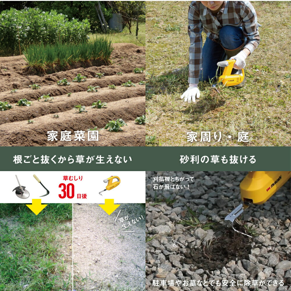 ムサシ 充電式 除草バイブレーター18Vバッテリーホルダー型 WE-770＜ガーデニング...