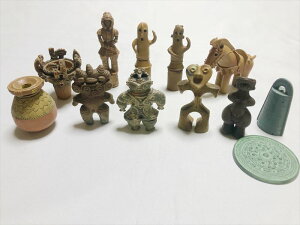 埴輪 土偶 土器 青銅器 ミニフィギュア12点セットA 銅鐸 三角縁神獣鏡 踊る埴輪(男性) 踊る埴輪(女性) 火焔型土器 弥生式土器 遮光器土器 馬埴輪 武人埴輪 ハート型土偶 ヴィーナス土偶 みみずく土偶