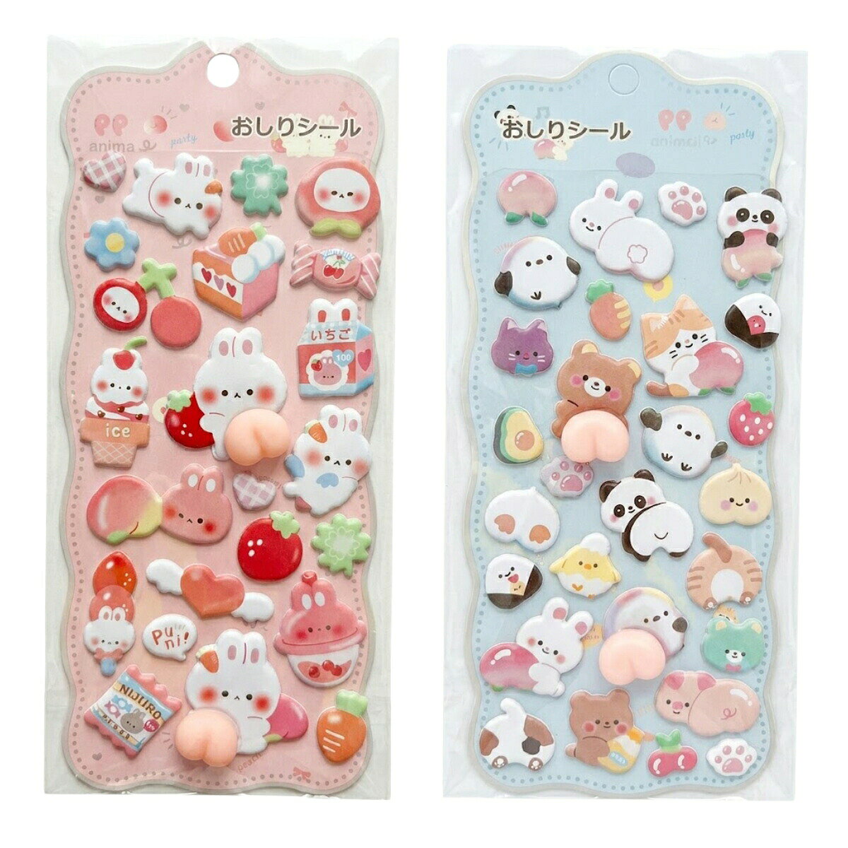 【PINK】 おしりシール ぷくぷくシール ぷにぷに ステッカー かわいい 動物 キャラクター デコ 癒し 手帳 スマホ ご褒美シール トイトレ まとめ買い セットHWE-4844 子供 キッズ 文房具 雑貨 プレゼント プチギフト monokono-bigbox-10000173 MONOKONO BIGBOX サンプル画像3