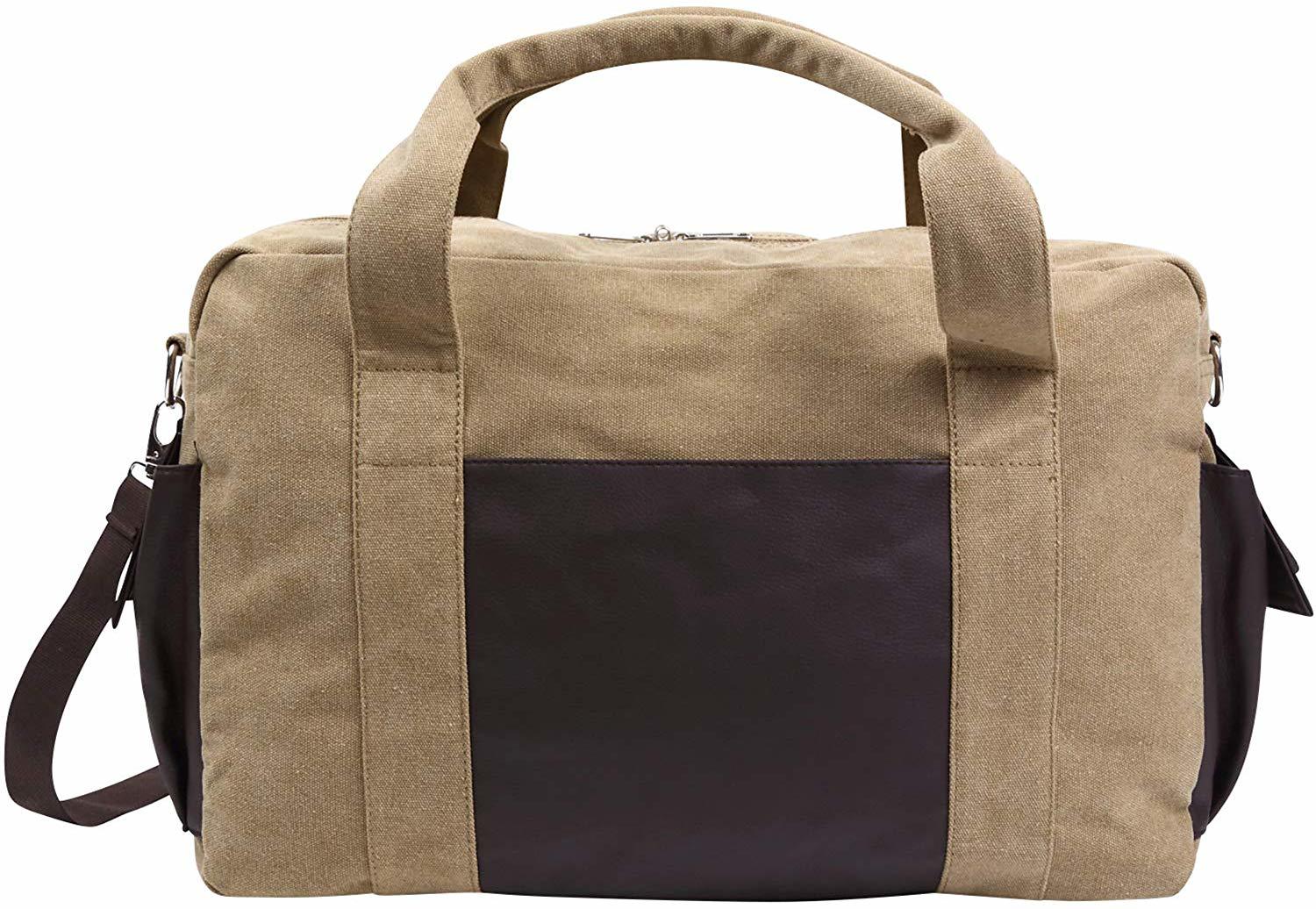 帆布 ビジネスバッグ ショルダーバッグ メンズ 2way 革 レザー A4 斜めかけバッグ 全5色 ベージュ