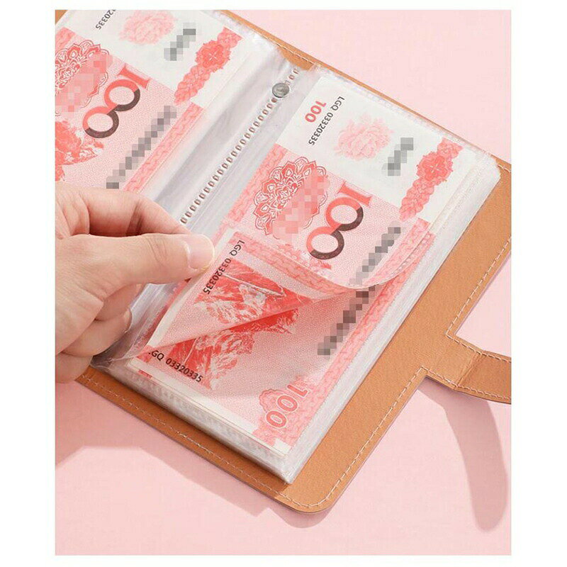 手帳 ケース 貯金ファイル 2冊入り 貯金箱 お金仕分け お札 大容量 封筒貯金 100枚...