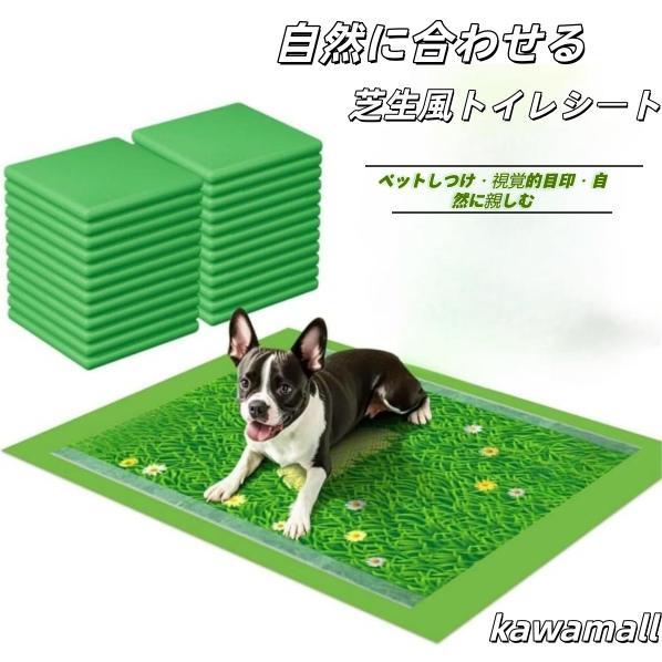 ペットシーツ ワイド 厚型 芝生柄付き 犬 トイレシート レギュラー 瞬間吸水 逆戻り防止 テープ しっかり超吸収 ペット用