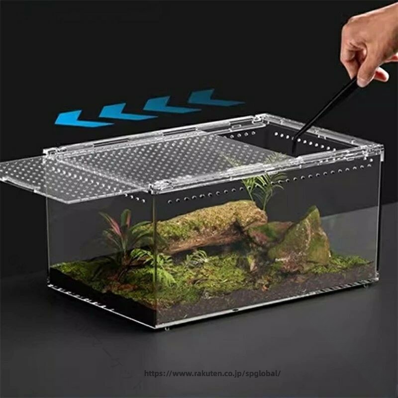 風通し良好 アクリル爬虫類ケージ 透明飼育ケース 爬虫類飼育箱 爬虫類ハウス 脱走...